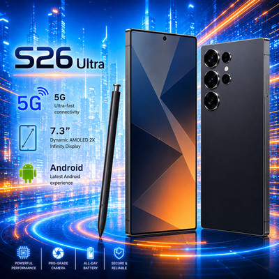 Smartphone Android  S26 Ultra 5G Global Unlocked New 7.3'' Cellphone Dual SIM