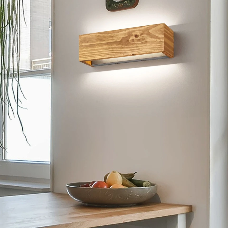 Trio Wandleuchte Brad 37 X 11 Cm Holz Natur
