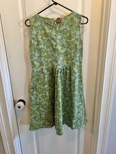 Handmade Boutique Floral Feminine Sundress  Green Calico Floral