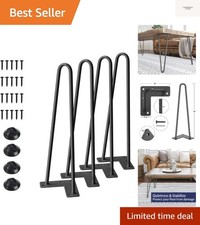 16" Hairpin Furniture Legs, Metal Home DIY Projects for Nightstand, Coffee Ta...