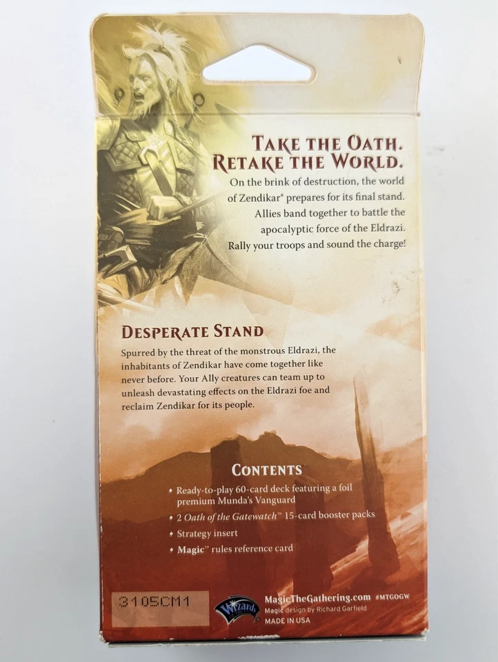 MtG Oath of the Gatewatch DESPERATE STAND Intro Pack 2016 WB + 2 Boosters - Image 2 of 3
