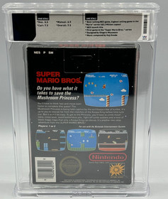 Super Mario Bros Nintendo NES Round SOQ CIB Complete Hangtab WATA 7.5 Graded