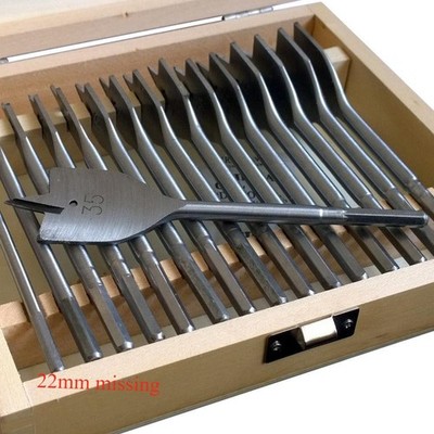 16PC PRÄZISIONS GESCHLIFFEN HOLZ BOHREN FLACHKOPF BITS 6mm-38mm SECHSKANT BOHRER SET