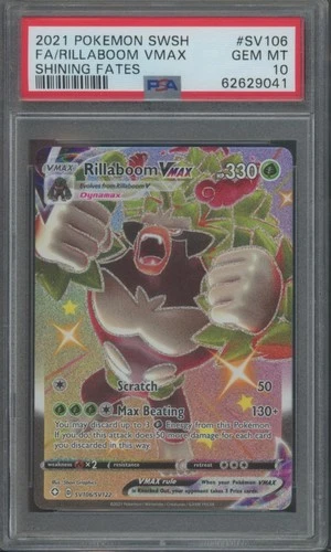 Pokemon TCG Rillaboom Vmax SV106/SV122 Shining Fates PSA 10