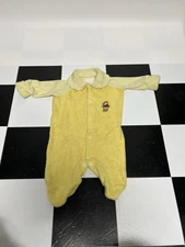 Vintage 1950s Sears Walt Disney Baby Footie Sleeper Winnie the Pooh Yellow 0-3 M