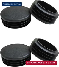 4 Pcs 38mm 1.5 Inch Round Plastic Plugs, Black Pipe Tubing End Cap for Round T
