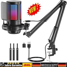 NEU USB Mikrofon Kit RGB Kondensator Gaming PC Mikrofone Set für MAC PS4 PS5