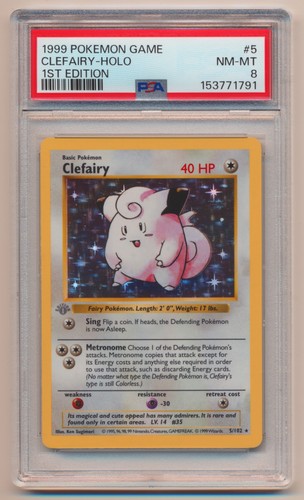 Clefairy (1st Edition) graded PSA 8 for sale on eBay