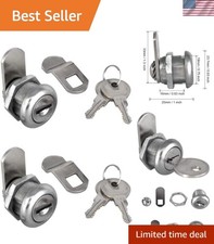 Versatile 2Pcs Toolbox Cam Locks - Keyed Alike 5/8" Cylinder Security Solutions