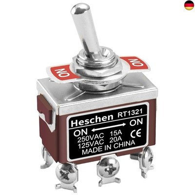 Heschen Metall Kippschalter, DPDT, auf/auf 2 Position, 15A 250VAC, CE