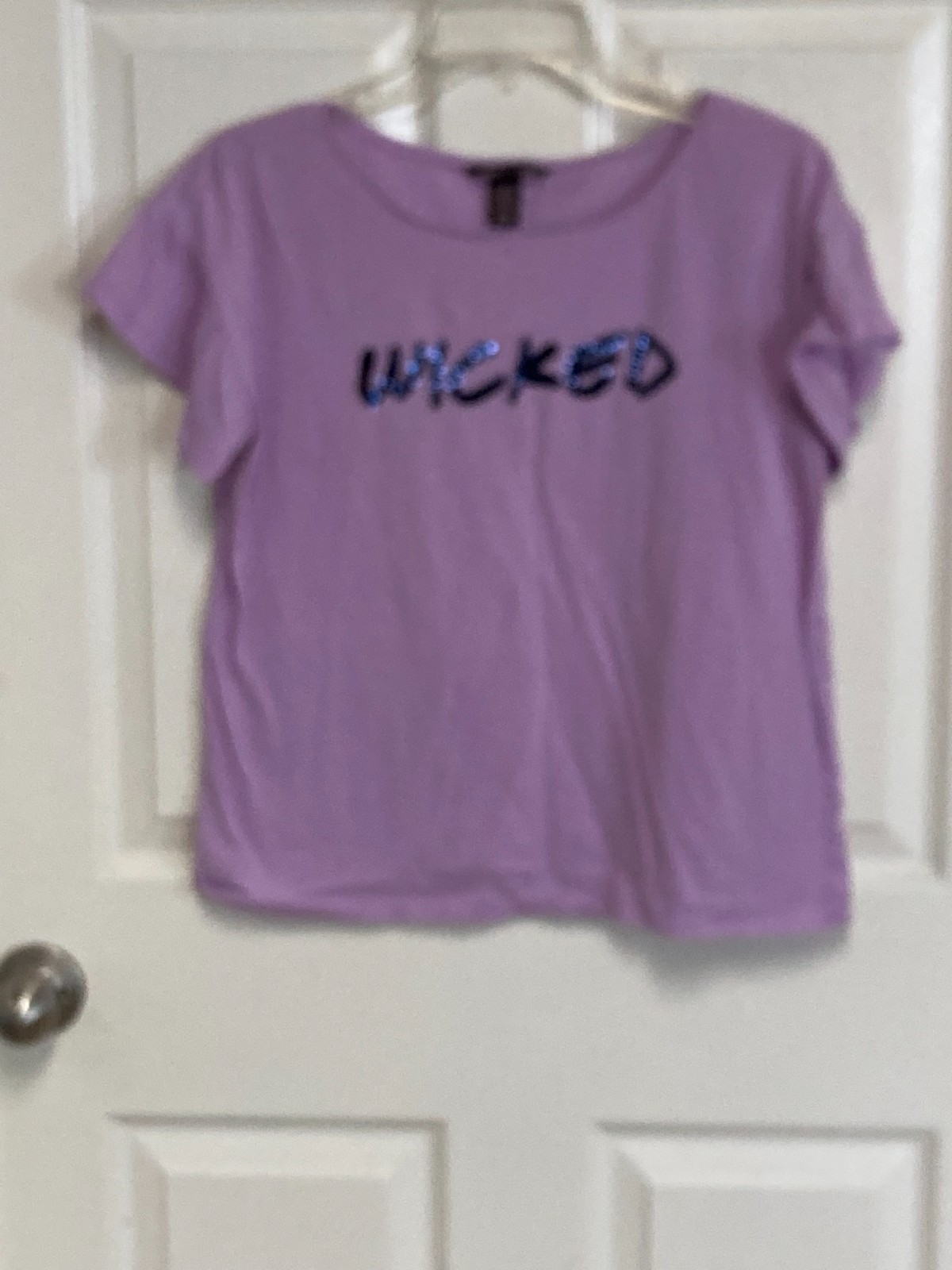 Victoria's Secret blouse shiny black wicked sequins on purple size small