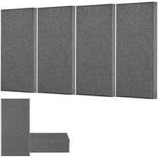 VEVOR 4 PCS Acoustic Wall Panels 2 in Thick 23.6 x 11.8 in Self-adhesive Gray