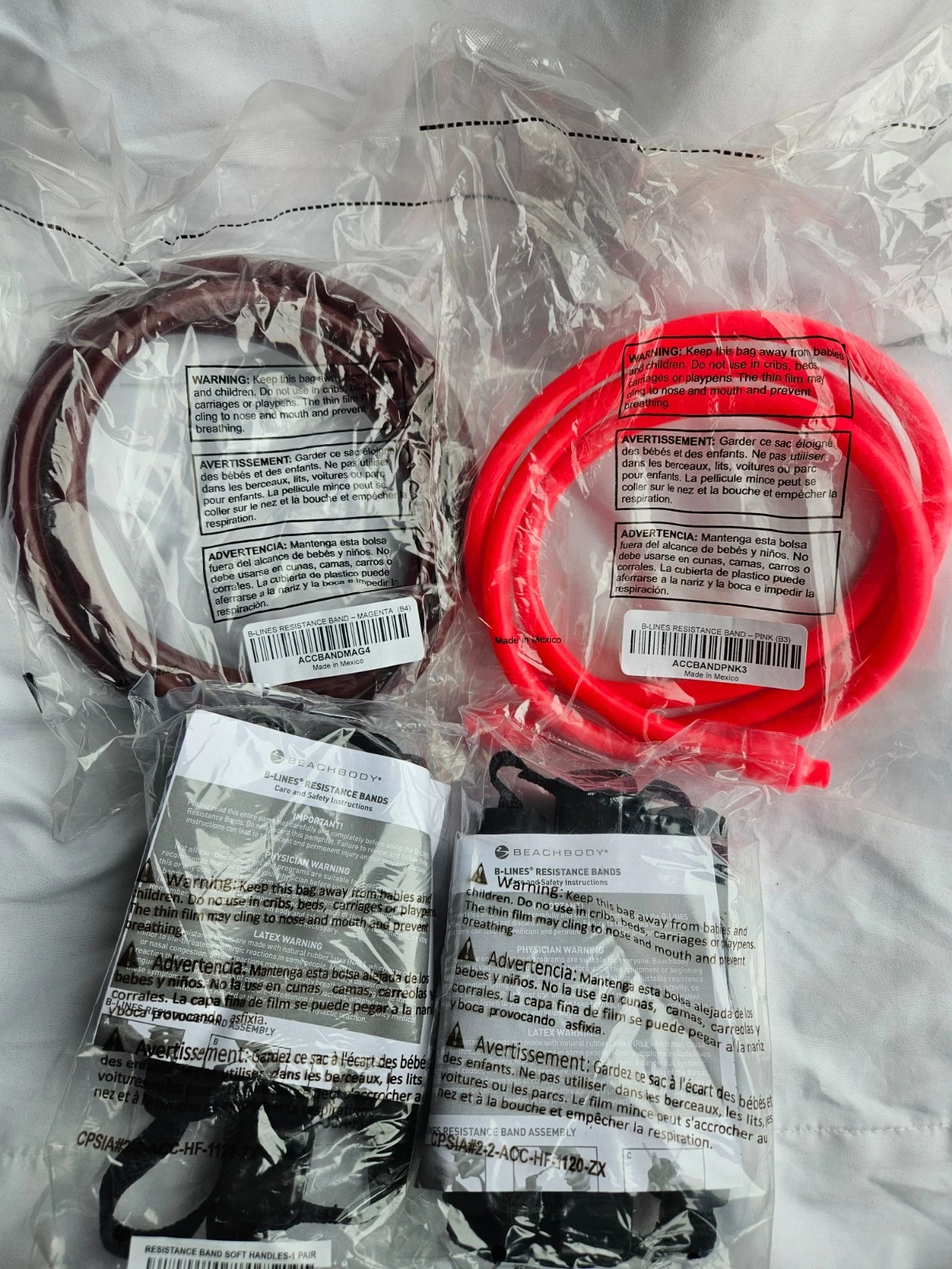 NEW Lot of Beachbody B-LINES Resistance Bands and Soft Handles