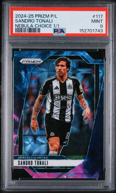2024 Prizm Premier League Sandro Tonali Nebula 1/1 PSA 9 - New Castle