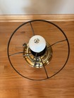VTG Nickle/Brass Electrified Oil Lamp w/Glass Chimney & White Milk Shade 21×12" — photo 8