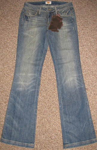 ¡NUEVO! VAQUEROS DE MEZCLILLA ANTIGUOS DE BOLSILLO BORDADO CORTE BOTA BAJA 25 26 $189 - Imagen 2 de 8