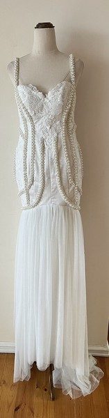 Mermaid Beaded Wedding Dress- Dress Up Size Approx XS-S