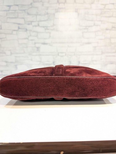 Salvatore Ferragamo shoulder bag suede crossbody bordeaux - Picture 7 of 14