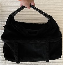 Ugg Black Shearling, Leather & Suede Medium Hobo Handbag Vintage/nwt