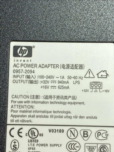 ADAPTADOR DE CA PARA HP Photosmart C4100 C4110 C4140 CARGADOR CABLE DE ALIMENTACIÓN NUEVO - Imagen 3 de 5