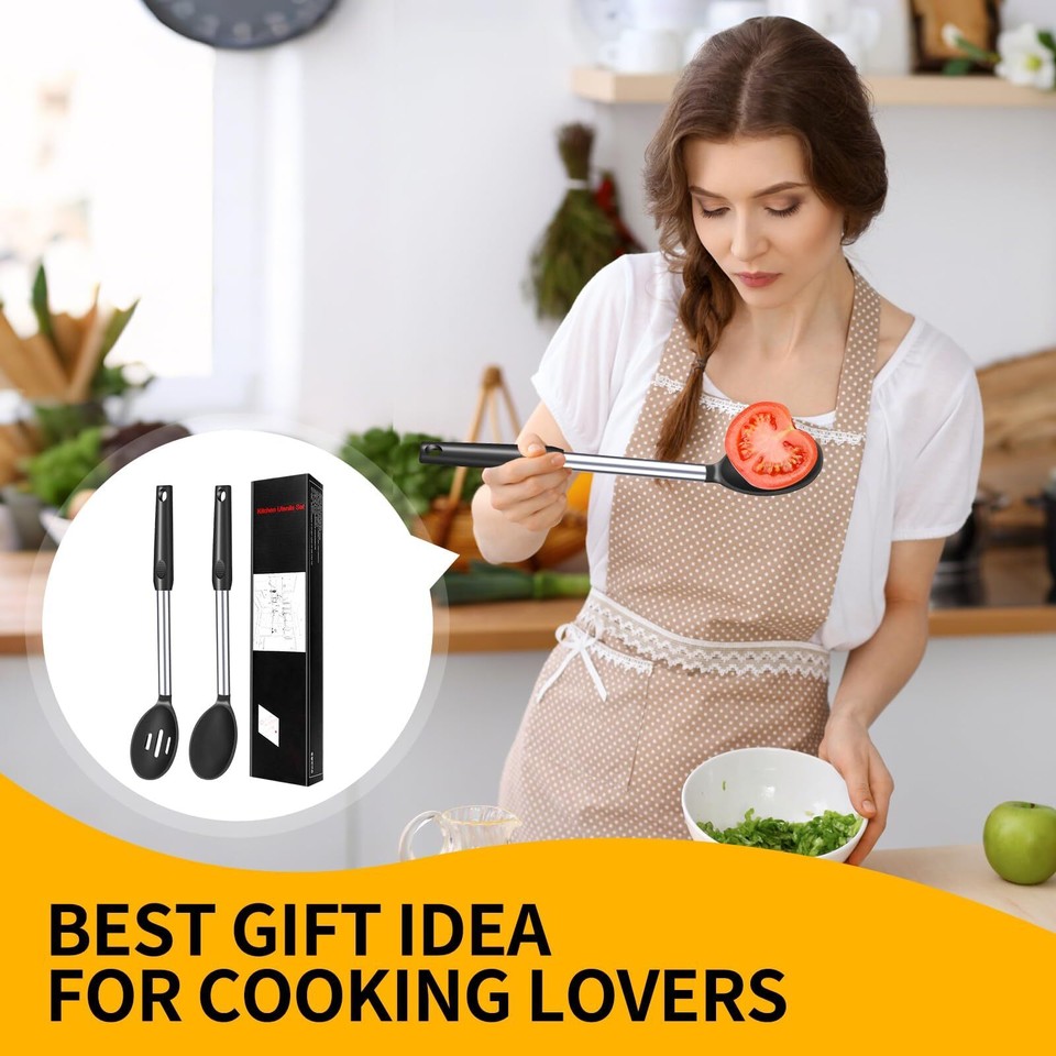 Set D’ Ustensiles De Cuisine En Silicone 2 Grandes Cuillere