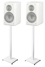 Pair 37” Steel White Stands For SVS Prime Satellite Bookshelf Speakers