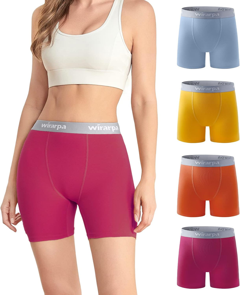 Women'S Boxer Briefs Cotton Underwear anti Chafing Boy Shorts Panties 5.5