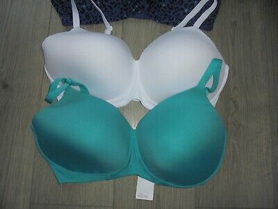 3 X M&S MARKS & SPENCER COTTON BLEND NON WIRED FULL CUP BRA'S SIZE 32E