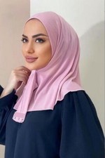 Muslim Woman Hijab Islamic Solid Mini Style Scarf Amira Cap Soft Plain Colors