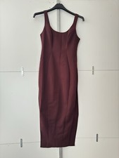 Asos Design Square Neck Softline Midi Dress With Side Slits Size 8