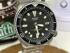 Seiko Men's Black Watch - 7002-7001 Used Vinatge Diver New Bracelet Fitted