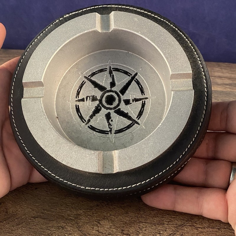 Compass Leather Base Ashtray