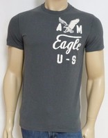 American Eagle Outfitters U-s Applique Mens Dark Gray T-shirt Aeo American Eagle Outfitters U-s Applique Mens Dark Gray T-shirt Aeo