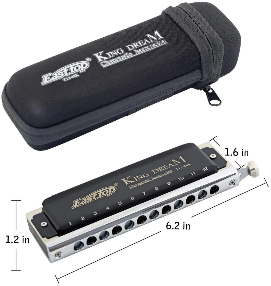 EASTTOP Harmonica T1248K 12Hole 48Tones Chromatic Black Harmonica Key of C Gift - Image 4 of 4