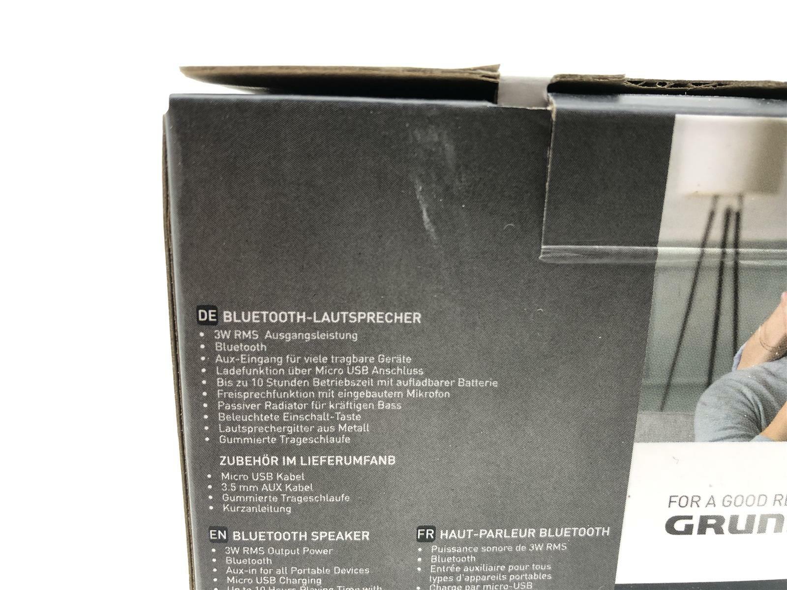 GRUNDIG GSB 710 Soundbox kompakter Bluetooth Lautsprecher kabellos 3W Charcoal
