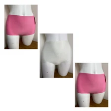 Pack of 3 Pink & White Full High Waisted No VPL Briefs Knickers Size Large 14-16