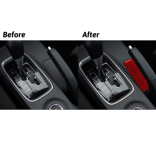 Red Carbon Fiber Below Hand Brake Cover Trim For Mitsubishi Outlander 2014-2016 - Picture 3 of 12