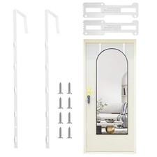 2 PCS White Adjustable 13.7-inch Over The Door Mirror Hanger Sets Five-Hole