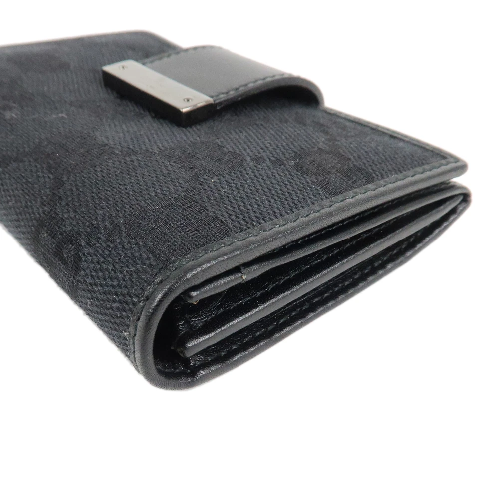 正品 GUCCI 古驰 GG 帆布皮革双折卡盒黑色 92273 二手 F/S — 第 4/4 张图片