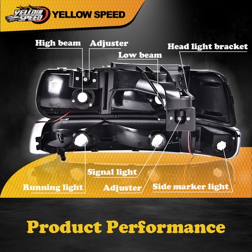 Fit For 99-02 Chevy Silverado 00-06 Tahoe LED DRL Bar Headlights + Bumper Lamps - Picture 4 of 16