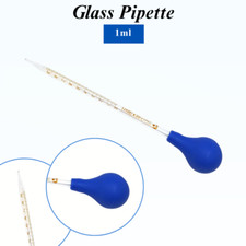 1ml Glass Graduated Lab Pipette Droppers for Transfer Liquids & Essential Oils