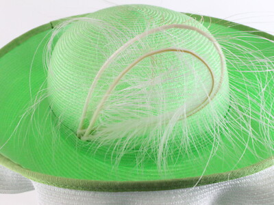 Bellini Fascinator Ladies Hat Lime Green Straw 6 7/8 Fancy Dress Hat | eBay