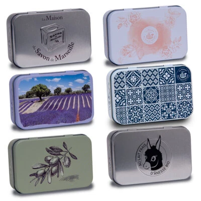 MAISON DU SAVON Savon de Marseille französische Seifendose - Duschaufbewahrung - Reisetasche - fasst 125g Bar