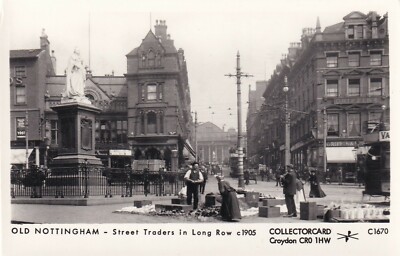 Street Traders Long Row Nottingham 1905 Pamlin Prints epro Foto Postkarte C1670