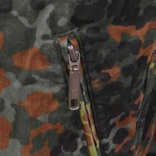 German Bundeswehr Flecktarn Camo Military Parka Jacket GR12 L Tall Hood Woodland - Picture 7 of 15