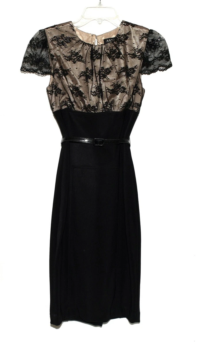 chinese dress ladies ABS By Allen Schwartz Vintage Y2K Sheer Lace Pencil Dress Size P – Romy  Cecile Collective