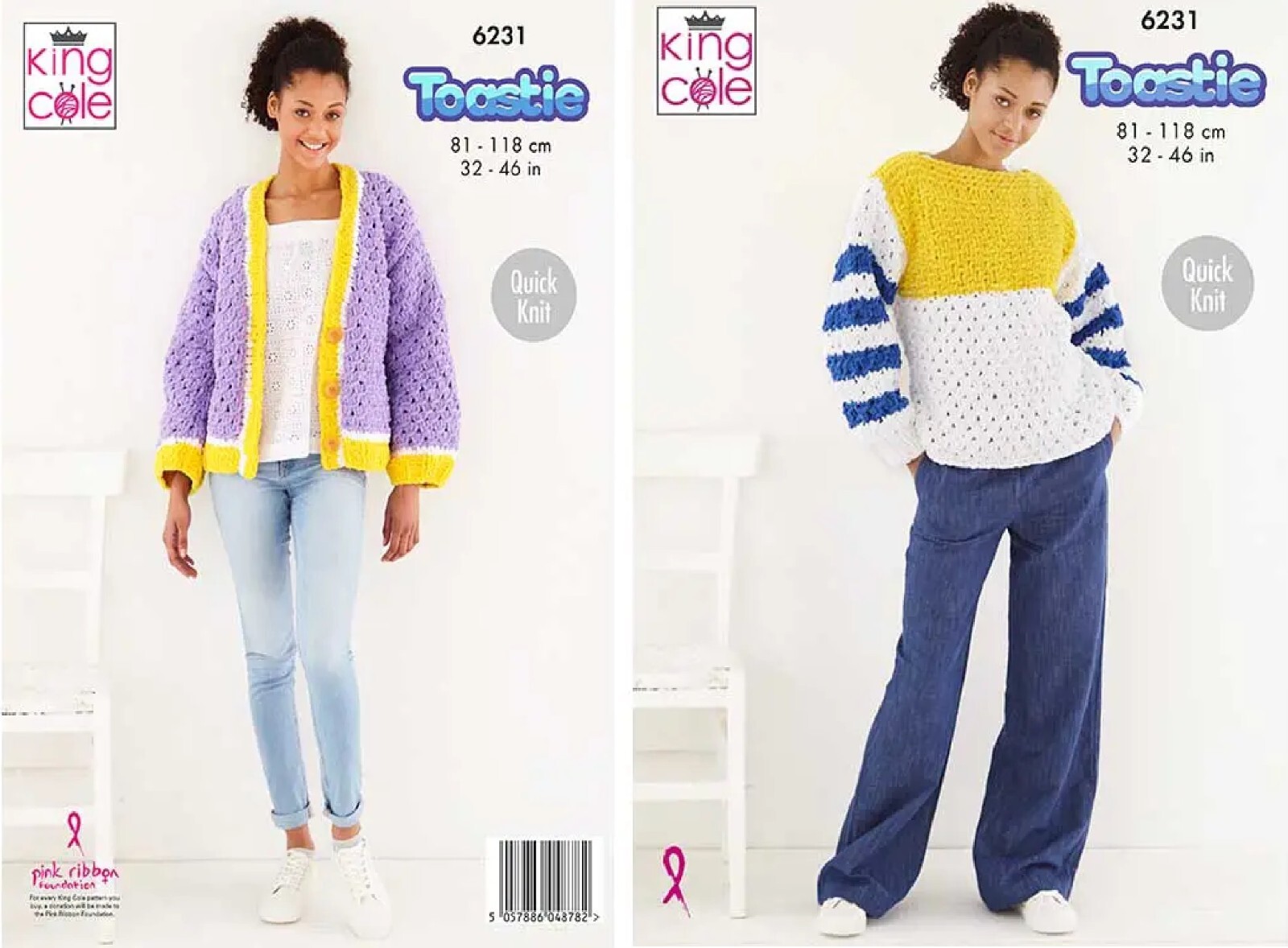 Ladies Knitting Pattern Women’s Sweater & Cardigan King Cole 6231 - Image 3