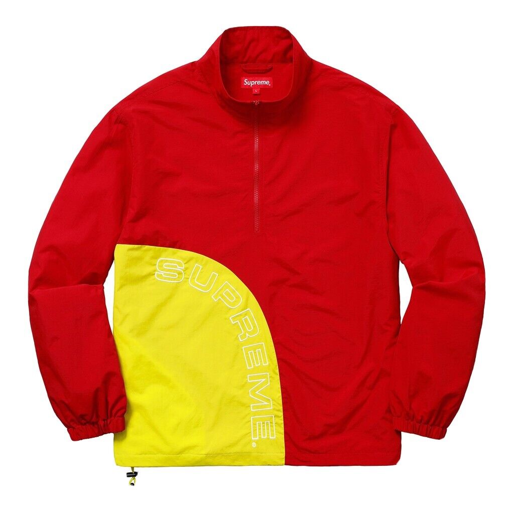 Supreme Corner Arc Half Zip Pullover Red / Yellow (SS18J46 Supreme Corner Arc Half Zip Pullover Red / Yellow (SS18J46