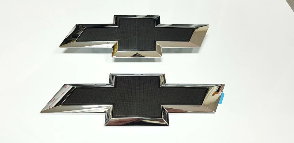 Emblemas de pajarita trasera delantera cromados negros Silverado Sierra 1500 2500HD 35 2014-2015 Foto 2 de 4