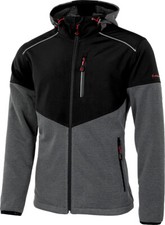 albatros MITCHELL modny kardigan polarowy / kurtka softshell kolor czarny/szary